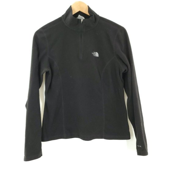 The North Face Women's Black 1/4‎ Zip Long Sleeve Size M - Picture 1 of 7